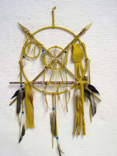 Native American Navajo Small Ceremonial Peace Shield with Pipe