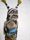 Native American Hopi Carved Clown Katsina Doll with Flour Sack by Richard Gorman